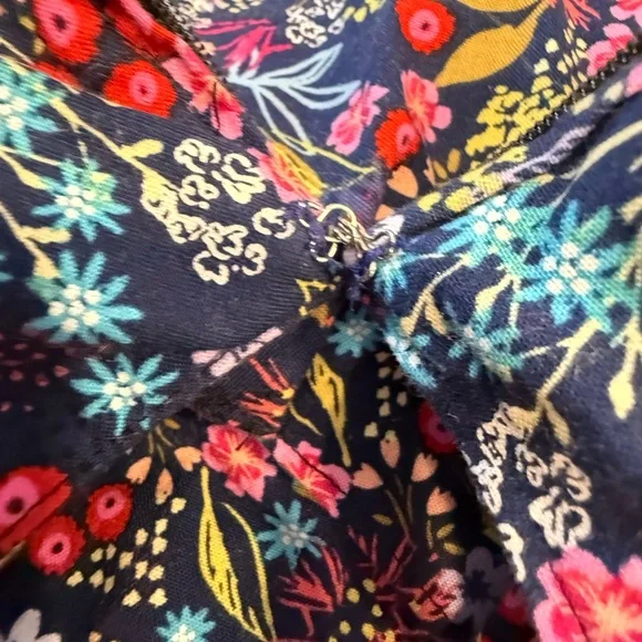 Handmade cottage floral fit flare pleated midi dress pockets SZ 8 - Picture 4 of 12